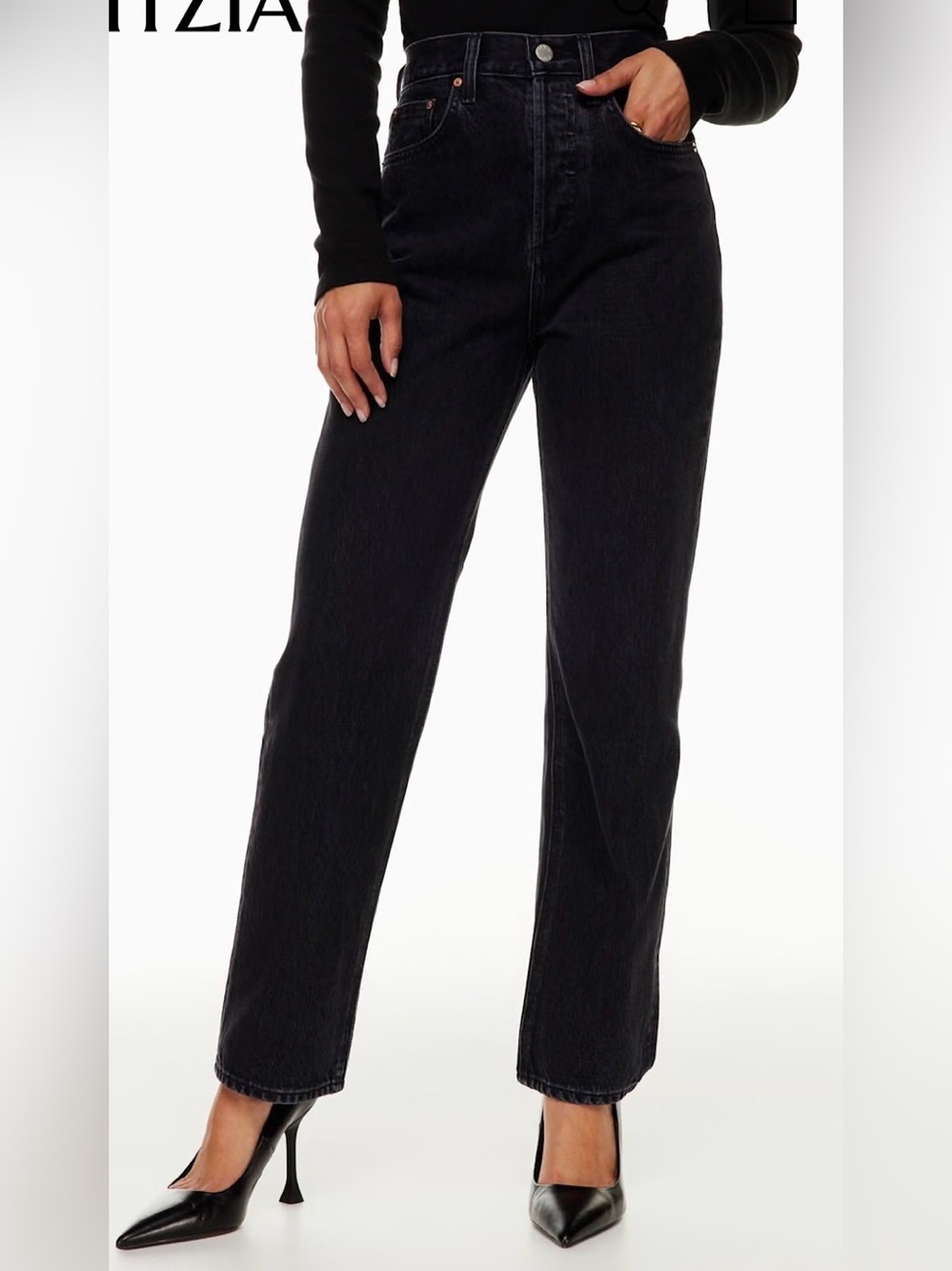 Denim Forum Black Straight-Leg Women’s Jeans